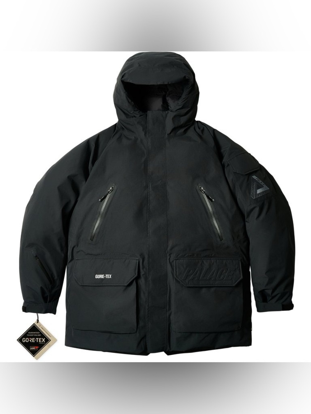 Palace Gore-Tex Cargo Down Parka (FW24) Black Jacket Logo Coat Men’s Size XL